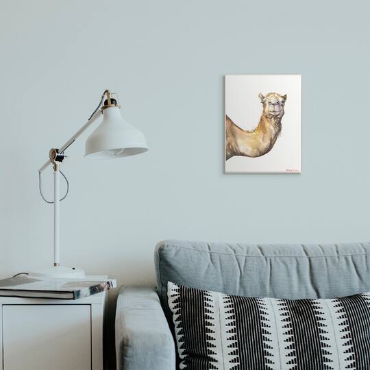 Stupell Industries Camel Side Portrait Desert Animal Tan White Wall Plaque